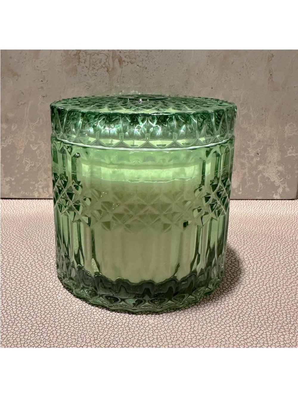 Green Glass Decorative Jar with Lid - Home Accents